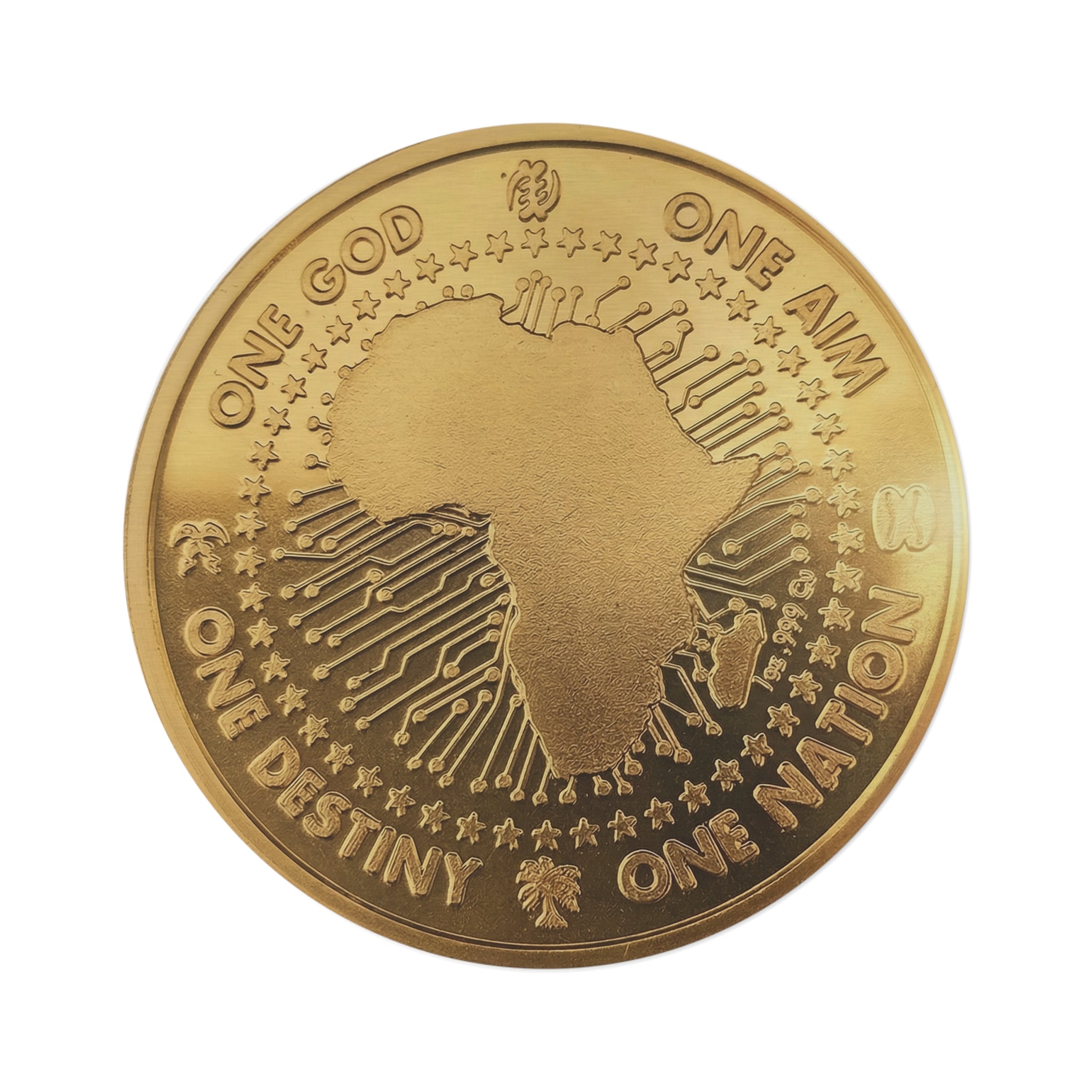 Future of the Motherland Gold Area Rug